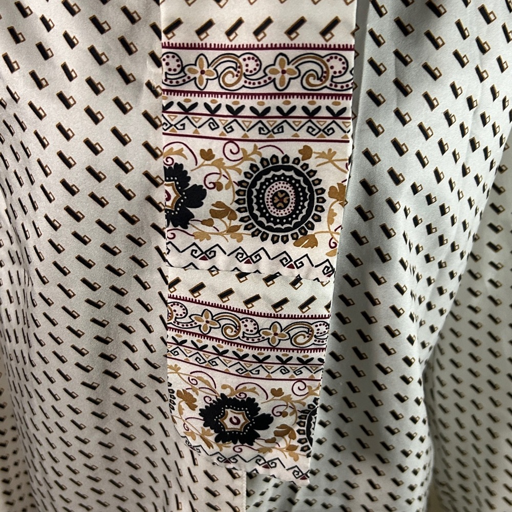 Folio Elegant Silk White Patterned Women's Top size 6 - Picture 5 of 8